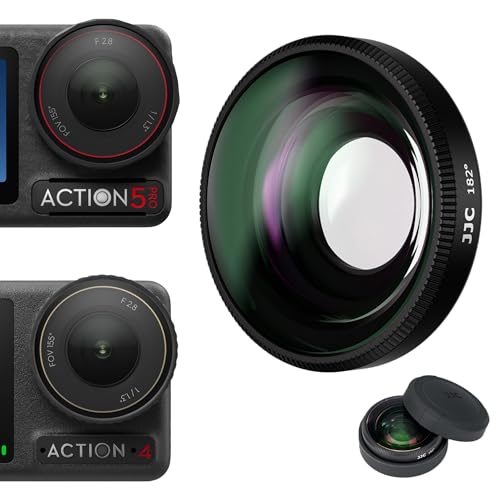 JJC FOV Wide Angle Lens for DJI Osmo Action 5 Pro 4 ONLY,Widen Lens View