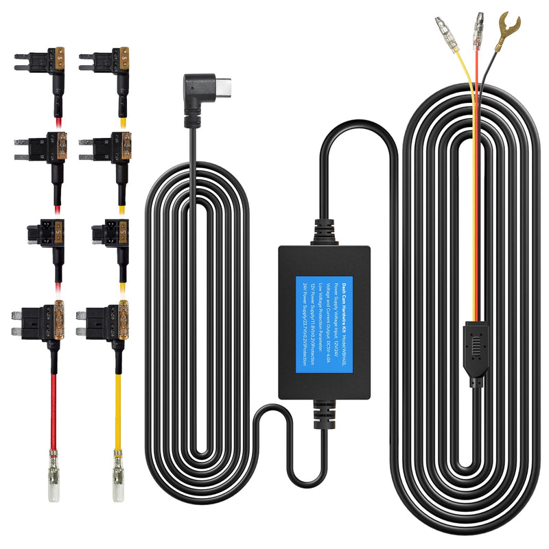 [AUSTRALIA] - WOLFBOX 4A USB C Hardwire Kit Longer Version for WOLFBOX All Dash Cams, 21.33ft, Hard Wire Car Charger Cable Kit 12V- 24V to 5V for Dash Cameras with Battery Drain Protection 