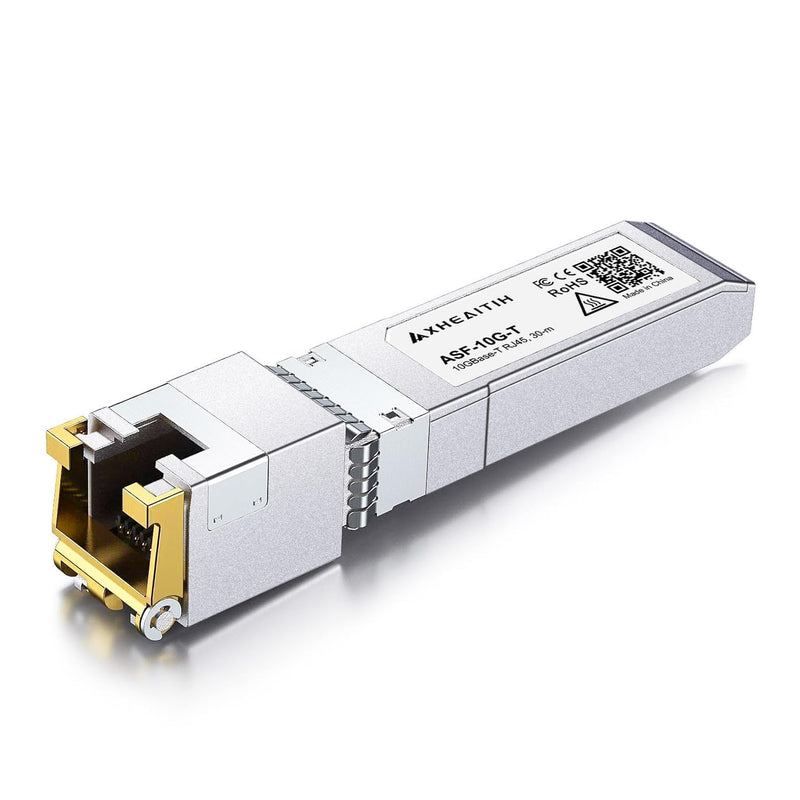 1.25/2.5/5/10G-T RJ45 30M SFP+ Transceiver 10GBase-T CAT6a/7 Optical Module | for Cisco, Broadcom, Fortinet, Netgear, D-Link, Meraki, Supermicro, MikroTik, F5, QNAP, Mellanox 1) 1.25/2.5/5/10GBase-T: 30m X1