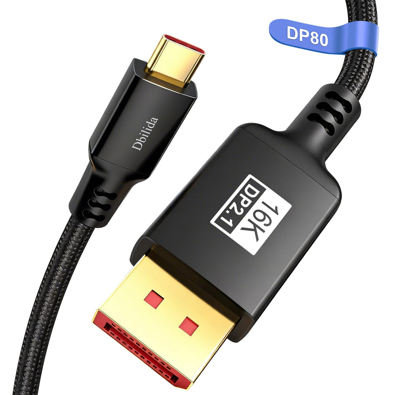 VESA Certified 80Gbps USB C to DisplayPort 2.1 Cable 10FT, Bi-Directional, 8K@240Hz, 4K@960Hz, USB C to DP 2.1 for iPhone 17, MacBook Pro, Odyssey G8-9, Mac mini, Thunderbolt 5/4 to DisplayPort
