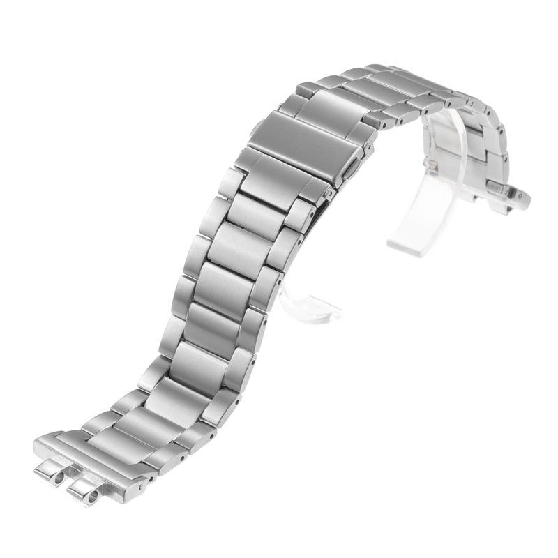 Titanium starp Watch Band Compatible with for Casio GMW-B5000 GM-B2100 GMC-B2100 GMW B5000 GM B2100 stainless steel and Titanium Strap, Black silver