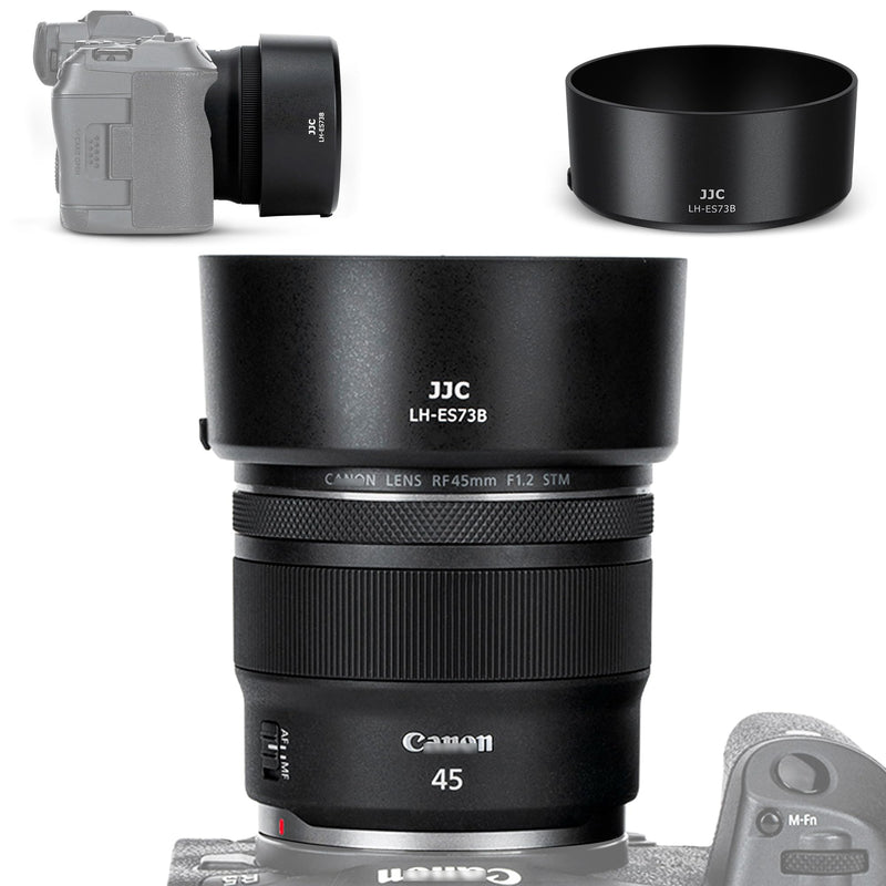 [AUSTRALIA] - JJC ES-73B Reversible Lens Hood Shade Protector for Canon RF 45mm RF45mm F1.2 STM Replaces Canon ES73B, Compatible with 67mm Filters & Lens Caps, No Vignetting Round Shape 