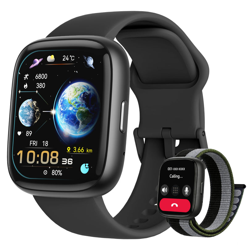 Smart Watch for Women Men, 2026 Upgrade Smartwatch [2 Bands, 44mm case], 1.83" Fitness Tracker Watch Alexa Built-in, Make/Answer Call, HR Sleep Stress Monitor, IP68 Waterproof Step Counter Watch