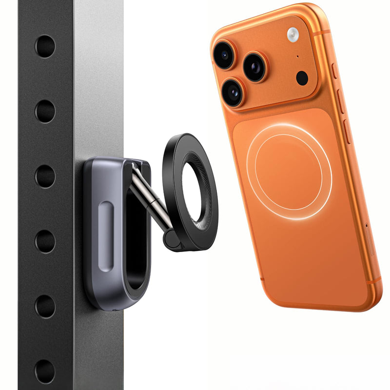 UGREEN Magnetic Phone Holder for Gym, Dual-Sided Magnets Mount | 360°Adjustable Phone Stand, Gym Essentials for Hands-Free Workouts, Compatible with iPhone 17 Pro Max, 16 15 14 13