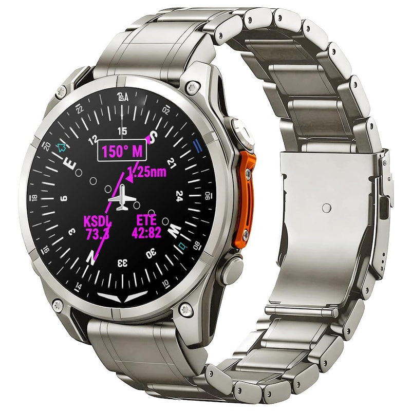 26mm Titanium Metal Quick Fit Watch Band Compatible for Instinct 3 50mm/Fenix 8 51mm/Enduro 3 51mm/Fenix 6X Pro/7X Pro Plus,22mm No Gap Band for Fenix 8 47mm/E 47mm/Fenix 6 Pro/7/5 Plus 22mm