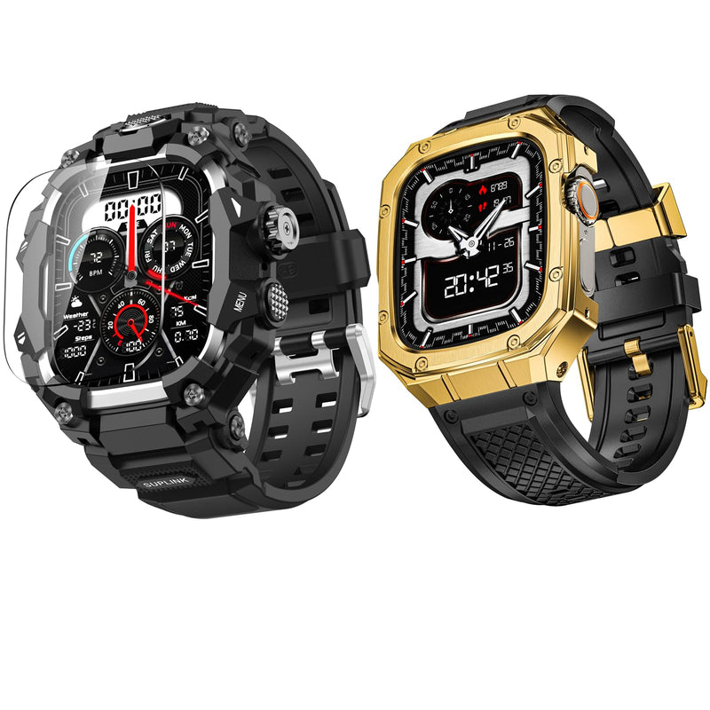 SUPLINK Rugged Case Sport TPU Band and Stainless Steel Case Silicone Band