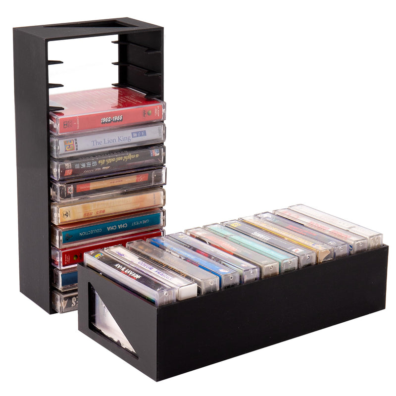 2pcs Cassette Tape Storage Organizer Holder - 24 Slots, Easy to Store & Space-Saving Design for Home, Studio - Perfect for Music Lovers & Collectors