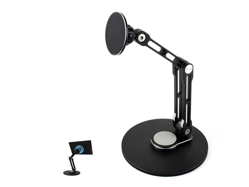 Portable Magnet Monitor Adjustable Stand Magnetic N52 Neodymium, Compatible with 4~18.5inch Monitors, Supports Multi-axis Rotation, Comes with Magnetic Metal Rings, Foldable for Easy Storage