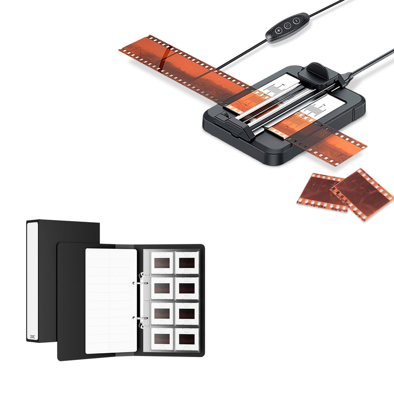 JJC Slide Film Cutter with Slide Storage Box Kit for Film Cutting and Archiving