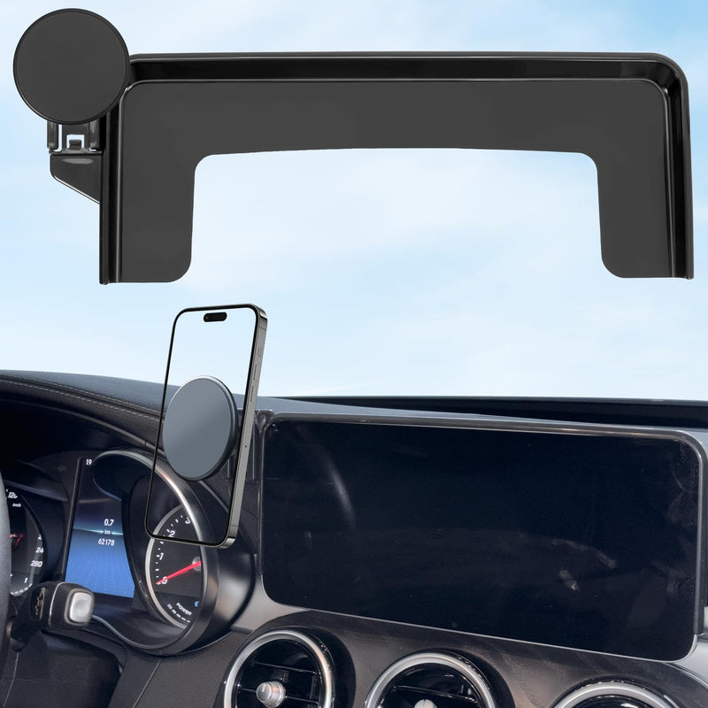 Car Phone Holder for Mercedes-Benz 2020-2022 GLC & 2019-2021 C-Class & 2020-2022 V-Class, 10.25-Inch Center Screen, Strong Magnet, OEM-Style, No View Obstruction Phone Mount Compatible with MagSafe for 2020-2022 GLC & 2019-2021 C-Class(10.25-Inch)