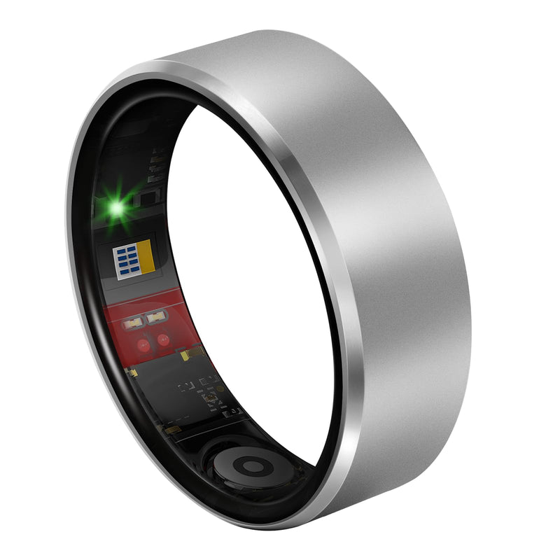 Smart Health Ring 2.0 for Women Men, Slim Scratch & Fingerprint Resistant Design, Light Gray 8