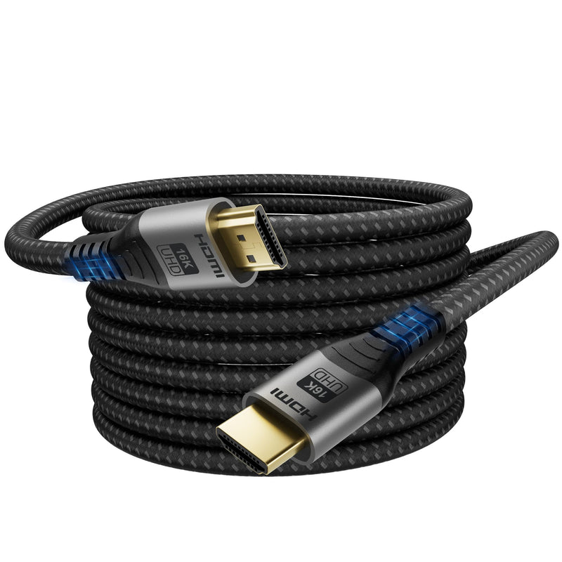16K 10K 8K HDMI 2.2 Cable 16FT, 96Gbps Ultra High Speed HDMI Braided Cord, Support 16K@60Hz 8K@60Hz 4K@120Hz eARC HDCP 2.2&2.3 HDR10+ Dolby for PS5 PlayStatio5 Xbox Series X Apple TV 4K 5M/16Feet