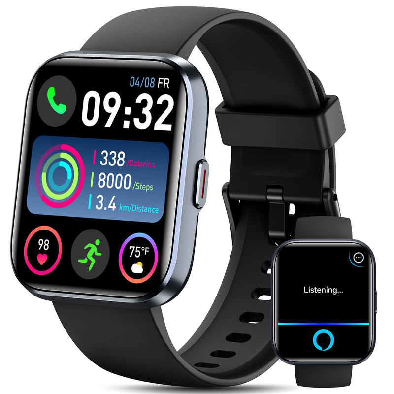 ENOMIR Smart Watches for Men with Call & Alexa, 100+ Modes Fitness Watch | Heart Rate/Sleep/SpO2/Stress Monitor, Mens Smartwatch for Android/iOS/Samsung, 3ATM Waterproof Fitness Tracker, 8 Day Battery Black