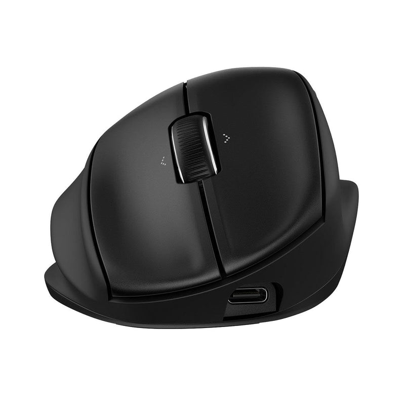 HP Tilt Ergonomic Mouse 725M (BH0Z5AA) - Mac, PC - Multi Surface - Wireless - 32.81 ft - Bluetooth/Radio Frequency - 2.40 GHz - Rechargeable - Black - USB Type A - 6000 dpi - Tilt Wheel - 7 Button(s)