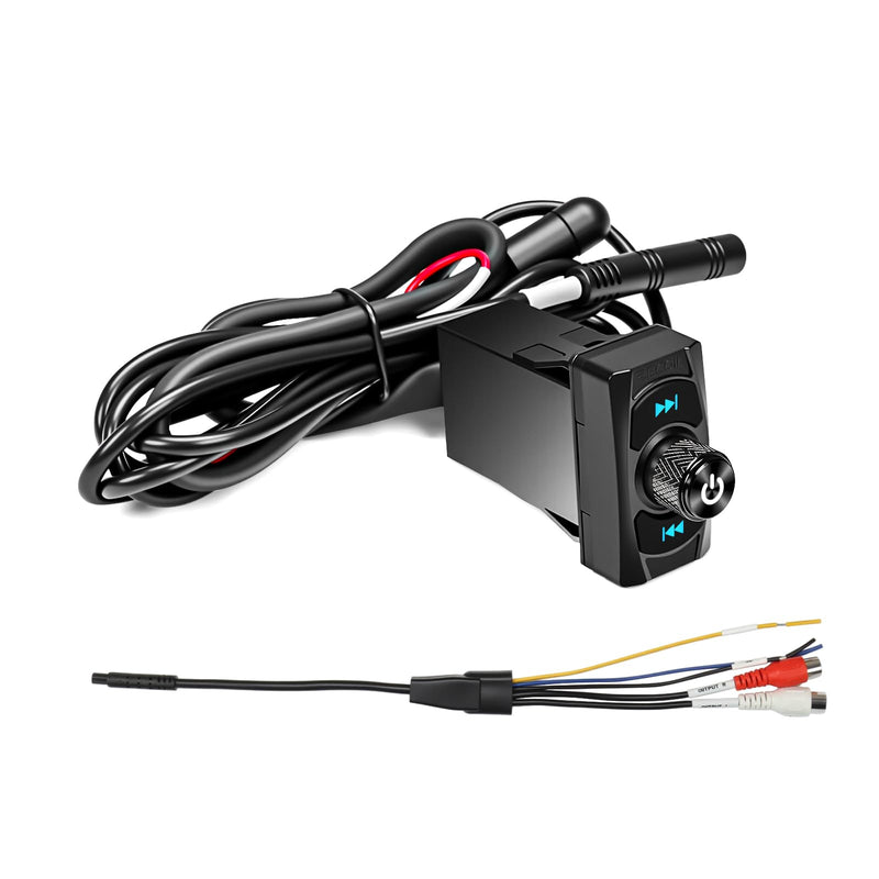 RECOIL BTR-13 Bluetooth Audio Controller Carling Style Switch IPX6 | Waterproof 24-bit HD, Bluetooth 5.1 APTX-HD, Aux Input for UTV ATV Marine Truck Car