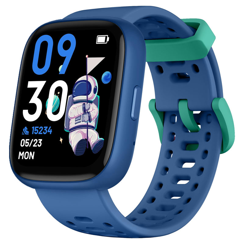 Smart Watch for Kids with Find My, 1.83" Fitness Tracker Watch No APP No Phone Needed, Pedometer, Heart Rate, Sleep Monitor, IP68, Puzzle Games for Girls Boys Teens 5-16, Gift, Blue