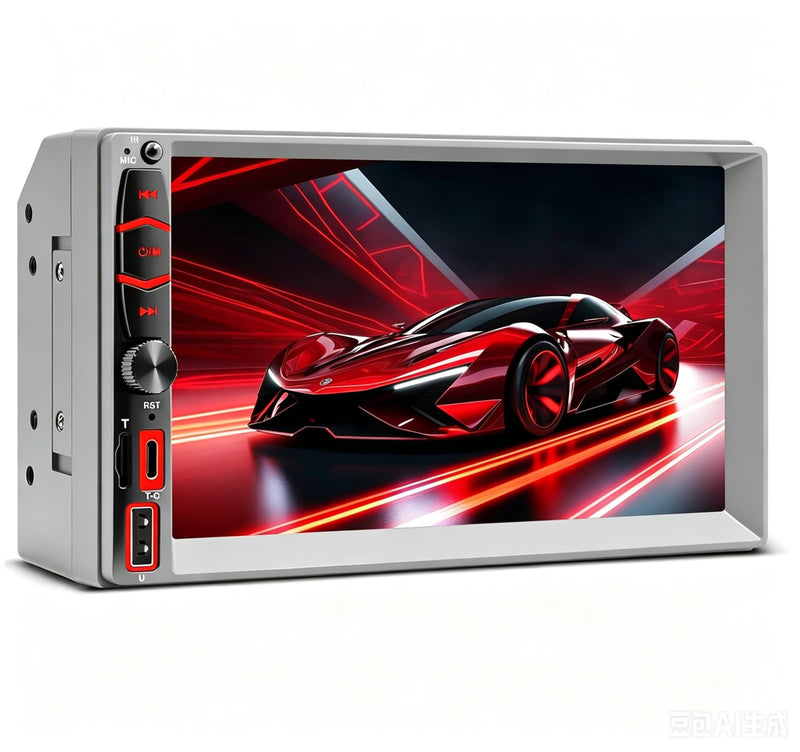 Double Din Car Stereo Apple Carplay Radio Screen for Car Audio Receivers, Bluetooth Car Play Android Auto Touchscreen, Mirror Link, FM, Type-C Light Gray