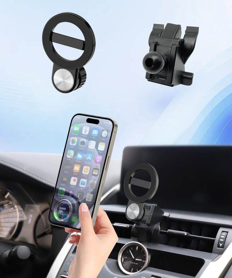 Car Phone Holder for Lexus NX 200t / 300 / 300h 2015-2021 Auto Accessories, Cell Phone Mount Compatible with MagSafe, 360° Rotation, Hands Free Not Affect Air Vent