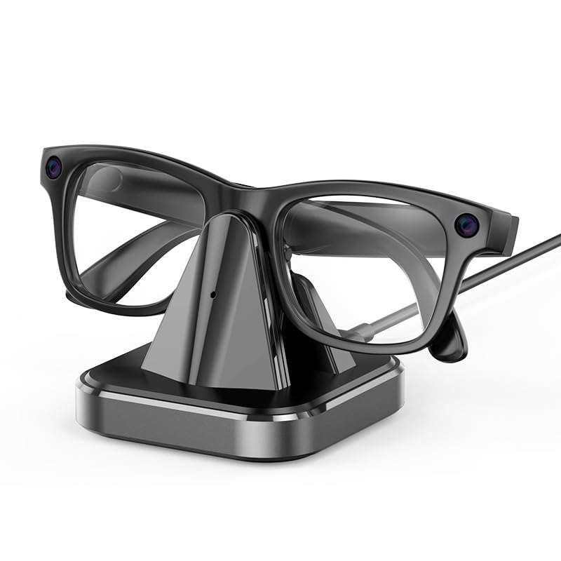 Charging Station Dock for Meta Ray-Ban & Oakley Meta Smart Glasses with Fast Charging, LED Indicator & Secure Spring-Loaded Hold
