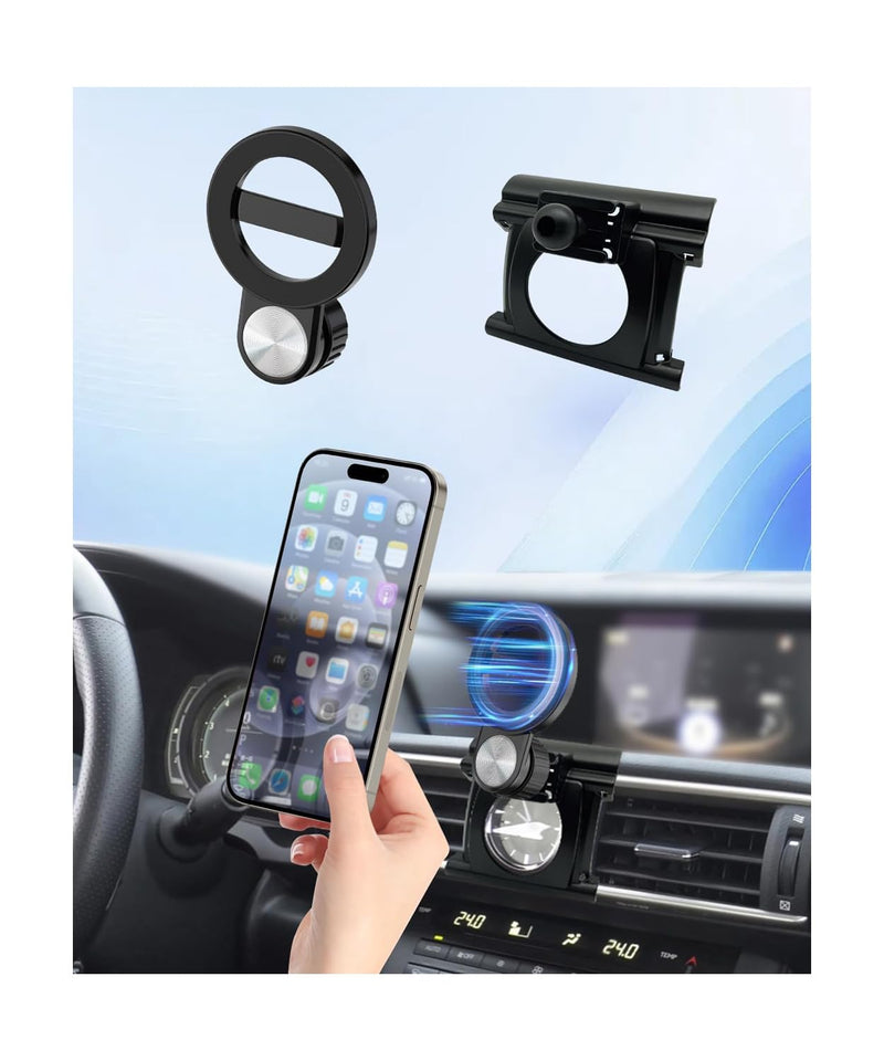 Car Phone Holder for 2014-2020 Lexus is300 / 350/250 / 200t Auto Accessories, Cell Phone Mount Compatible with MagSafe, 360° Rotation, Hands Free Not Affect Air Vent for 2014-2020 Lexus is 300/350/250/200t