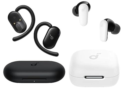 Soundcore P30i Noise Cancelling Earbuds & AeroFit 2 Open-Ear Headphones (Bundle)