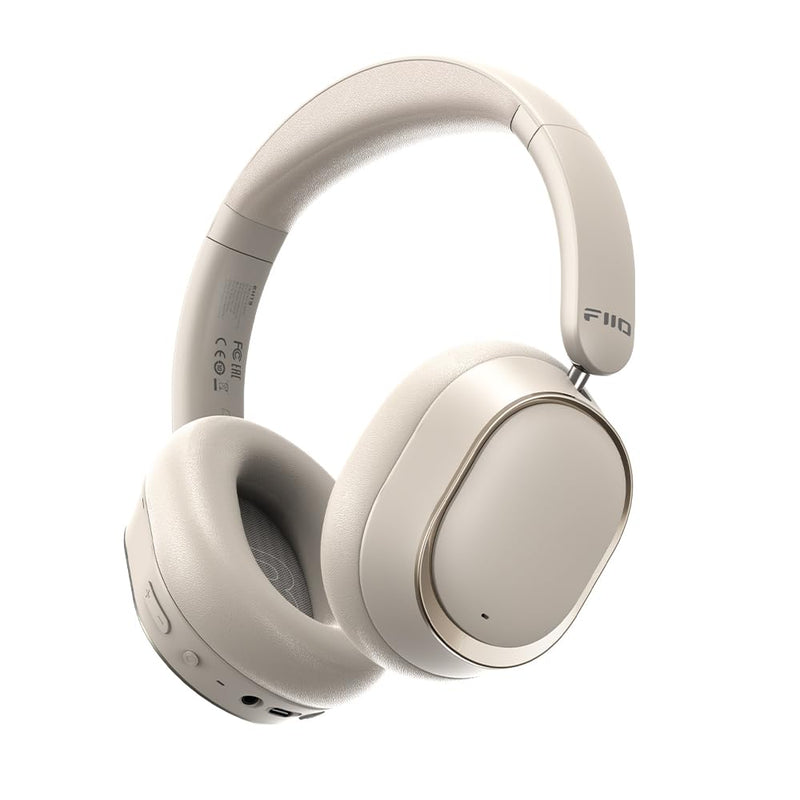 FiiO EH13 Wireless Bluetooth Noise Cancelling Over-Ear Headphones, 42dB Hybrid ANC, 45H Playtime, Foldable for Travel, Work & Commuting (Off-White) Off-White