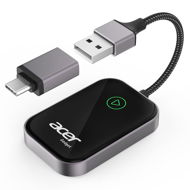 Acer Gadget CarPlay Wireless Adapter for Apple — iPhone Wireless Apple CarPlay Wireless Adapter Upgrade Wired CarPlay to Wireless for Seamless Music Navigation Calls and Messages Black