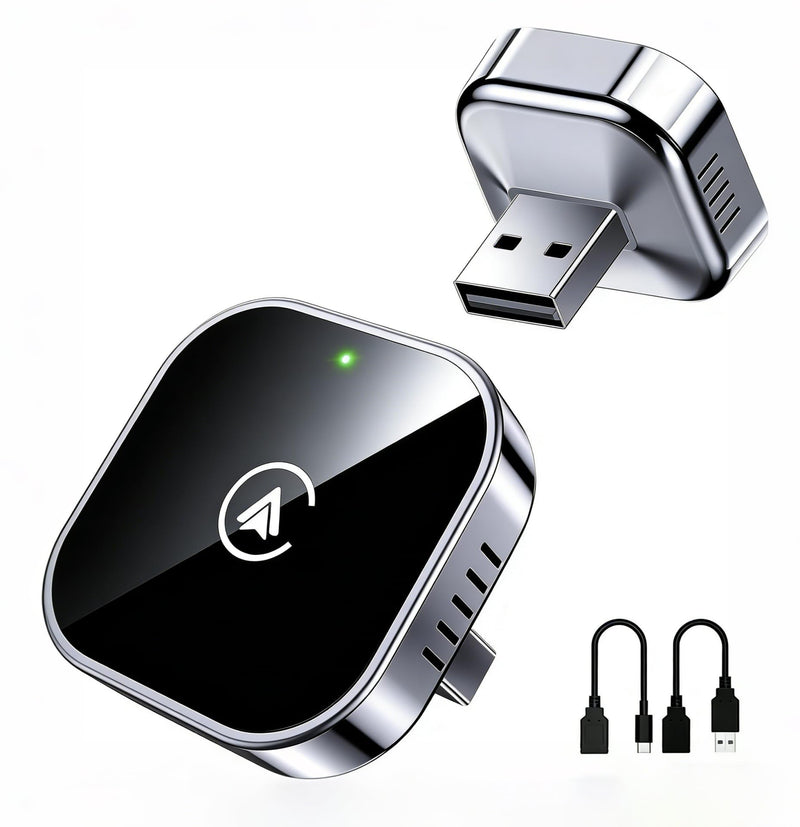 2-in-1 Wireless CarPlay and Android Auto Adapter, 2026 Upgraded Wired to Wireles s Converter, Wireless CarPlay Adapter for Apple iPhone & Android,Plug-and-Play, Stylish and Compact Design