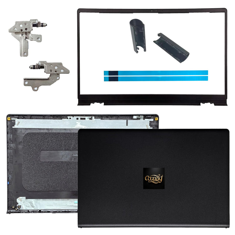 0VW3N0, 00WPN8 Replacement LCD Back Cover with Bezel and Hinges with Hinge Caps for Dell Inspiron 15 3530, 3520, 3511, 3510 Series, Black Top Lid