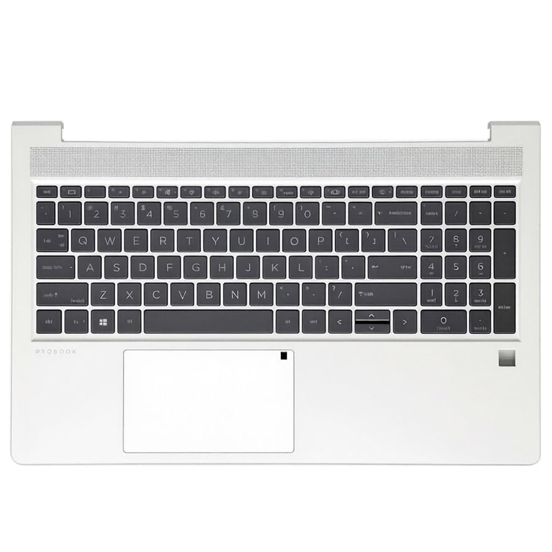 N01933-001 Replacement Upper Case Palmrest for HP Probook 450 G9 | for HP Probook 455 G9, US Layout Backlit Keyboard and SIM Card Slot, Silver Metal Top Cover