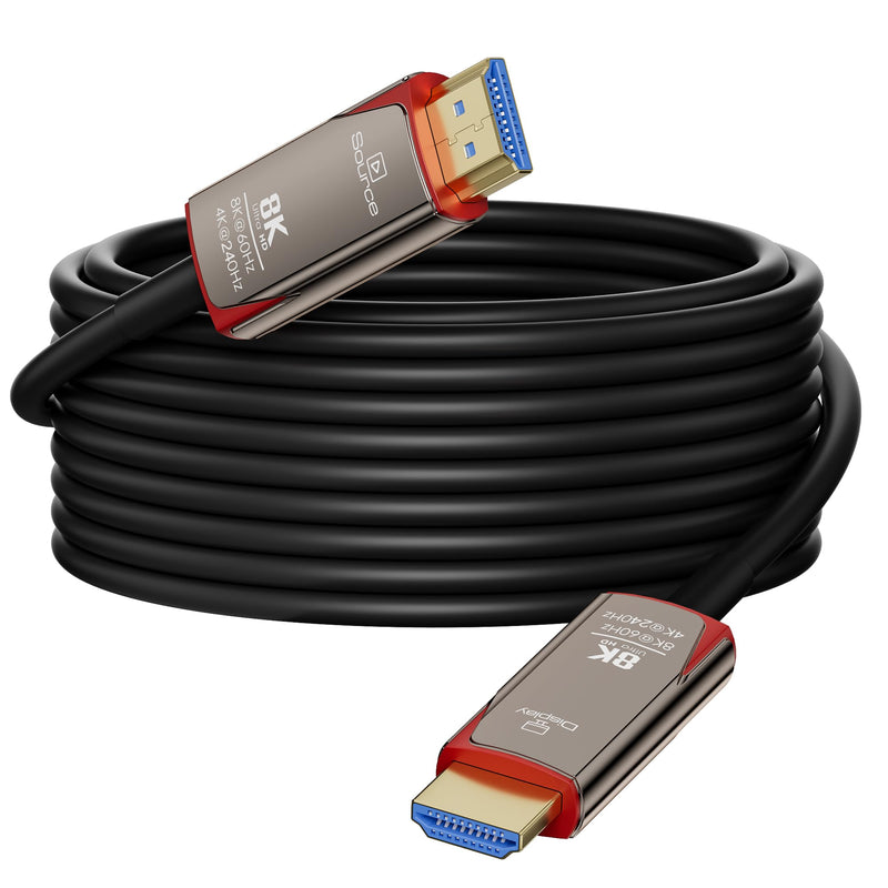 8K Fiber Optic HDMI 2.1 Cable 150ft, High Speed Fiber HDMI Cord 48Gbps, Long Active HDMI Cable, 48Gbps, 8K@60Hz 4K@120Hz, Dynamic HDR, eARC, HDCP 2.2&2.3, 3D, for PC, Monitor, PS5, PS4, Xbox, HDTV 150 Feet