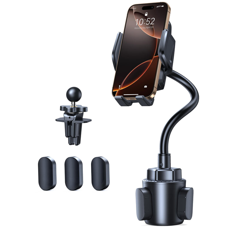 TECKNET Cup Holder Phone Holders, Adjustable Cup Holder Phone Mount | Flexible Gooseneck with Expandable Base for Stable Hands-Free Navigation and Driving Fits Most Car Cup Holders and All phones