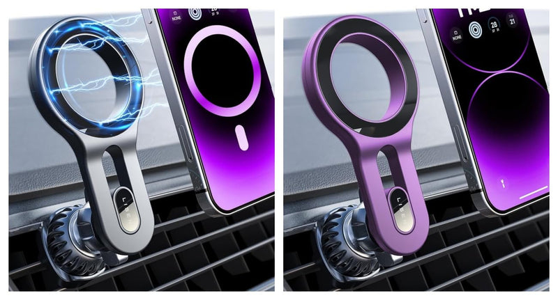 LISEN for MagSafe Car Mount [Black and Purple] Magnetic Phone Holders for Car Air Vent Phone Mount [Ultra-Magnetic] Cell Phone Holder Car Accessories for Men Women fit iPhone 17 16 15 14 Pro Max