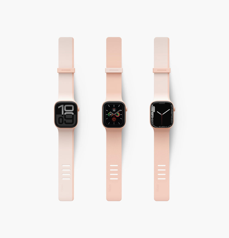 UNIQ REVIX 4 for Apple Watch Strap 2-Way | Modern Minimalist Double Sided Waterproof Watch Strap PETAL PINK/ MISTY ROSE SILICONE + STAINLESS STEEL