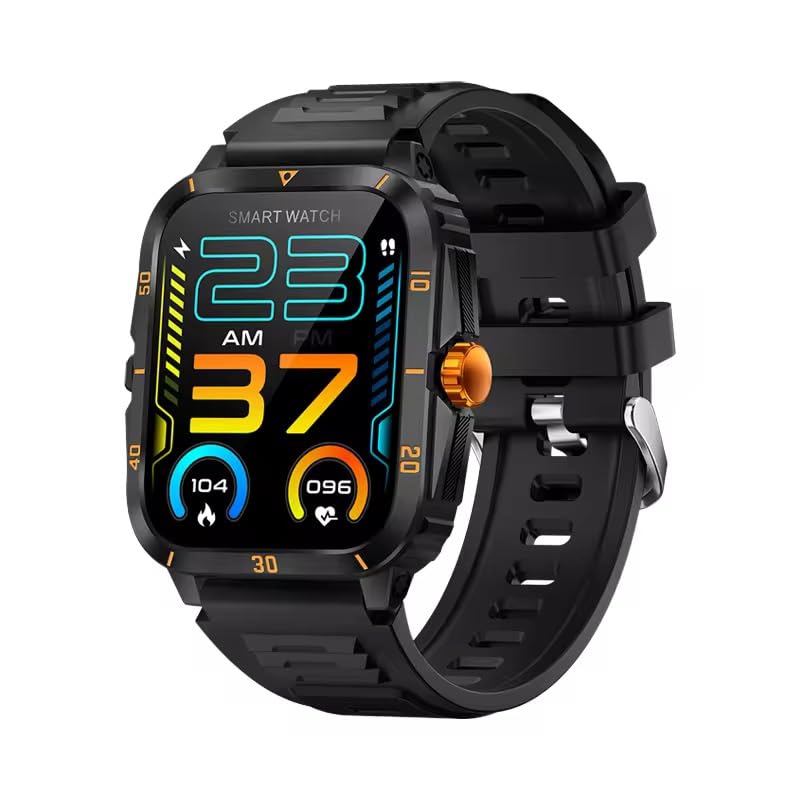 Smart Watch for Men, 1.96 Inch HD Screen, 3ATM Waterproof, 430mAh Battery, Bluetooth 5.3 Call, Music Control, Heart Rate Monitor, Outdoor Sport Smartwatch