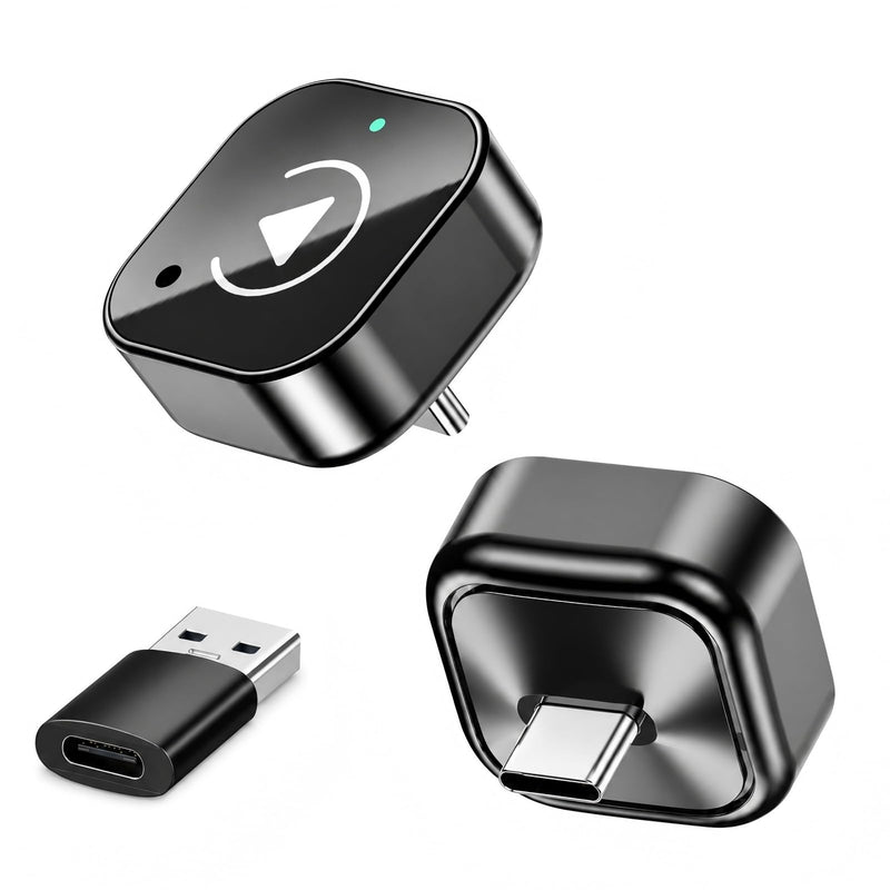 USB-C Wireless CarPlay & Android Auto Adapter with USB-A Converter, 2-in-1 Wireless CarPlay Adapter for Factory Wired CarPlay and Android Auto Cars, High-Speed 5GHz WiFi, Bluetooth 5.0 | 2-in-1 adapter uses 5GHz WiFi and Bluetooth 5.0 to add wireless C...
