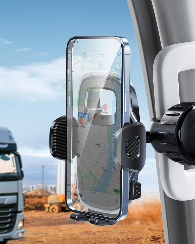 A Pillar Grab Handle Phone Mount, Handle Bar Phone Holder for Semi Truck Drivers, Universal Cell Phone Clip Holders for Your Car, Pickup, SUV, Van, Tractor, UTV Excavator