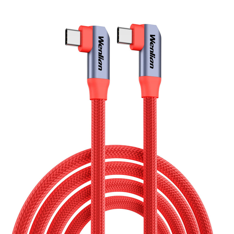 16ft USB-C to USB-C Camera Data Sync Cable, 20Gbps Data Transfer, 90° Right Angle, Nylon Braided, Gold-Plated Ends, Stable Connection for Sony Canon Nikon DSLR Camera, External SSD, MacBook Air/Pro 16ft 90°L-shaped