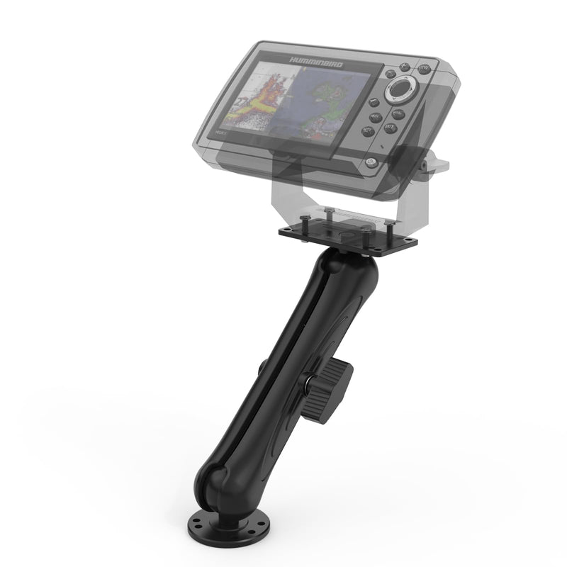 Aluminum Alloy Fish Finder Mount with 1.5"/ C Size Ball Compatible with Humminbird Helix 5/7 Series,9.3" Long Arm Marine Electronic Depth Mount for Boat/Kayak/Fishing Mounting Plate Accessories