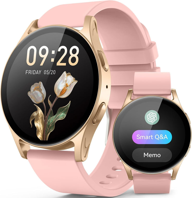 AI Smart Watch for Women Men with GPT, 1.32" AMOLED Ultra-Clear Screen Fitness Tracker with Heart Rate/Sleep/SpO2 Monitor, Waterproof Smartwatch for Android/iPhone Phones