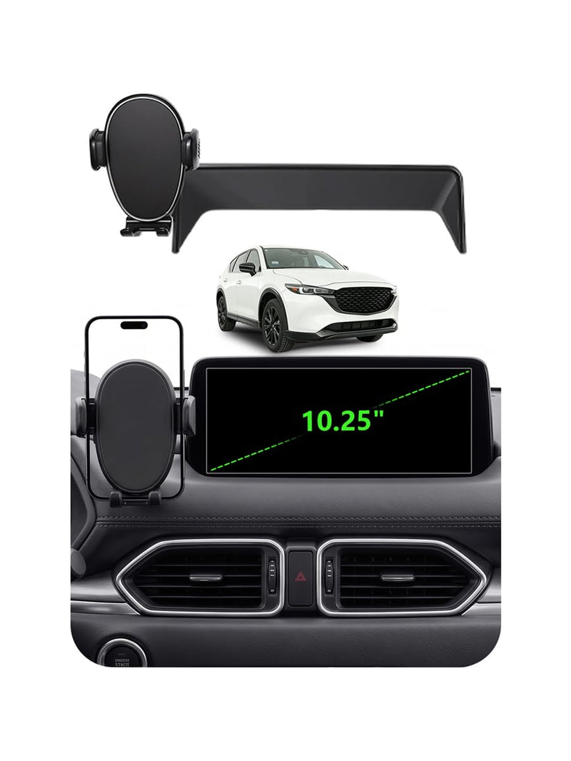Car Phone Holder for Mazda CX5 (2021-2025,10.25" Screen Only), 360 Phone Holder Rotating, Hands Free Mobile Holder, Car Mount for iPhone, Samsung & Android, with Storage Box, CX-5 Interior Accessories Mazda CX5 | 2021-2025