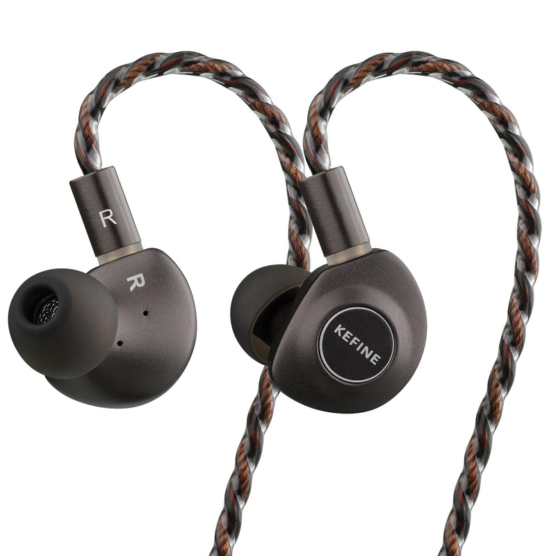 Delci 10mm DLC+PU Dynamic Driver in-Ear Monitors, Hi-Fi Wired Earphones with Interchangeable Tuning Nozzles, CNC Aluminum Wired Earphones, Detachable Hybrid 164-Core Silver-Plated Cabl (3.5mm)