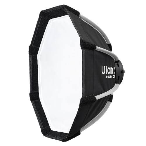 ULANZI FOLD QS30 Octagonal Softbox, 11.81 inch/30cm Mini Bowens Mount Quick Release Octagonal Softbox with Soft Cloth & Honeycomb Grid, Lightweight & Foldable Portable Light Diffuser for COB Light BLACK-WHITE