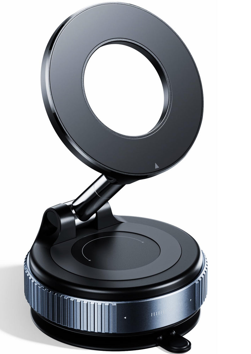 Upgraded Suction Cup Phone Mount 360° Vacuum Magnetic Car Phone Holder Reinforced Mount for MagSafe Car Holders for Your Car/Gym/Mirror Mount for iPhone & Android