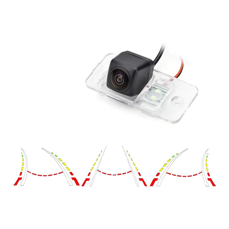 AHD/CVBS Car Rear View Camera Fisheye Lens Dynamic Trajectory Tracks Line with RCA Cable & Vehicle Camera for Audi A3 A4 S4 RS4 A6 C6 S6 RS6 A8 S8 Q7/Q7 DTI & 170° Wide-Angle Backup Camera
