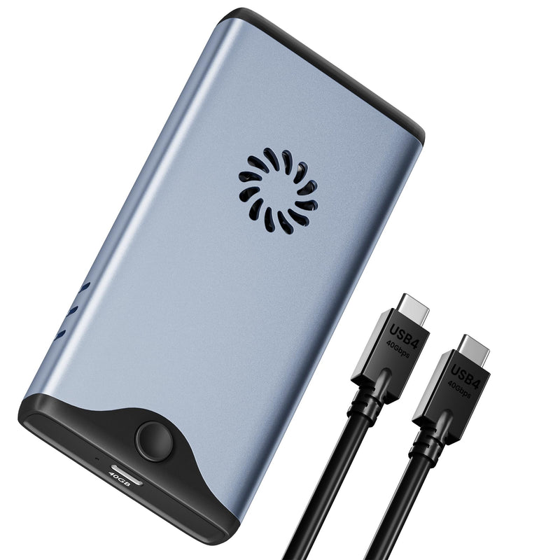 40Gbps M.2 NVMe SSD Enclosure with Cooling Fan, M.2 Enclosure Support M/B+M Key Size 2280/2260/2242/2230 Compatible with Thunderbolt 4/3, USB4/USB3.2/3.1/3.0/2.0, Tool-Free Thunderbolt 4 Enclosure