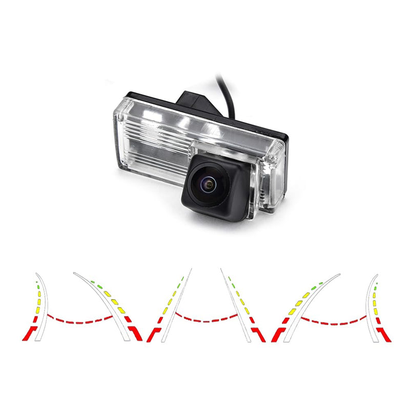 AHD/CVBS Car Rear View Fisheye Lens Dynamic Trajectory Tracks Line & Vehicle Camera for Toyota Reiz/MarkX/Prius/Toyota Land Cruiser LC100 LC120 LC200 Prado &170° Wide-Angle Backup Camera