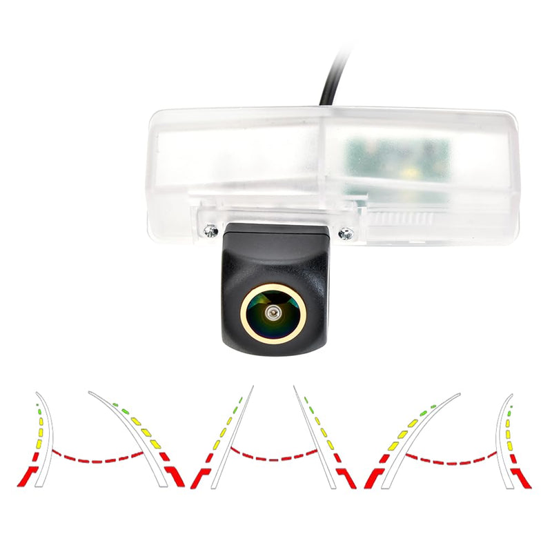 AHD/CVBS Car Rear View Camera Fisheye Lens Dynamic Trajectory Tracks Line & Vehicle Cam for Lexus CT 200h / HS 250h/Toyota Matrix/Toyota Venza/Prius/RAV4 &170° Wide-Angle Backup Golden Camera