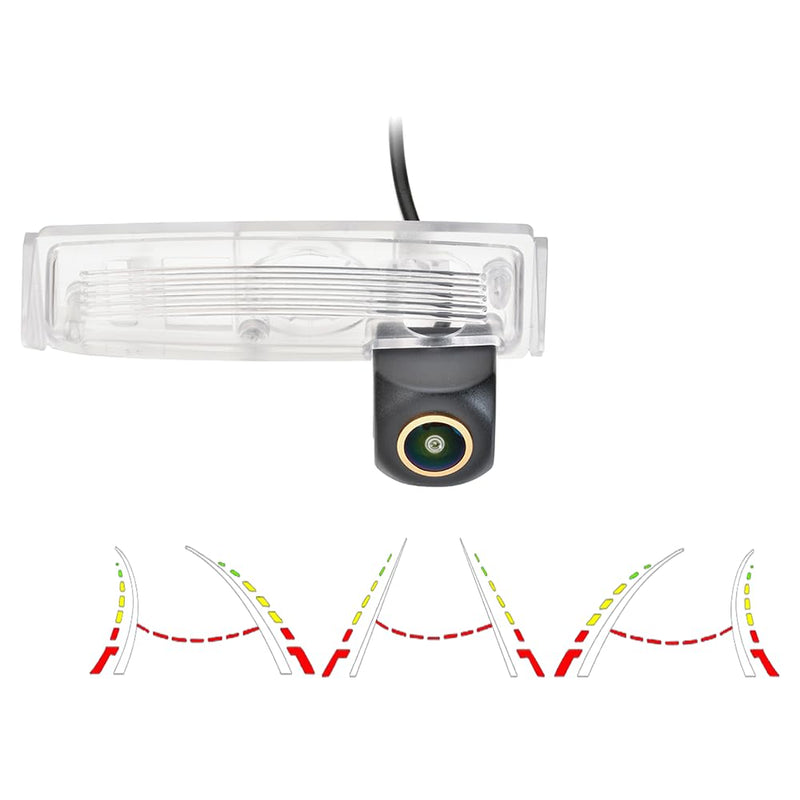 AHD/CVBS Car Rear View Camera Fisheye Dynamic Trajectory Tracks & Vehicle Cam for Lexus IS300 IS200 ES300 ES330 GS400 GS430 LS430/Toyota Aurion Camry XV40 &170° Wide-Angle Backup Golden Camera