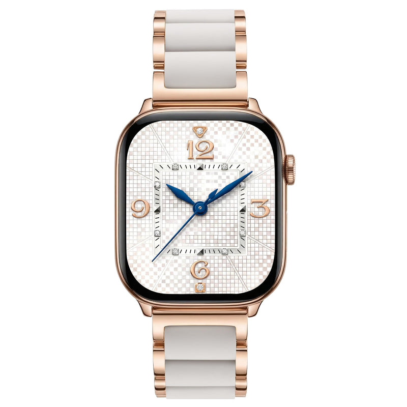 V.R.HOPE Luxury Rose Gold Apple Watch Band for Women, Metal & Silicone | Elegant, Stylish, Versatile, Complimentary, Comfortable, Hypoallergenic & No Skin Irritation, Fits iWatch 1-11/SE3 38-42mm Metal Rose Gold-Starlight 38mm/40mm/41mm/42mm